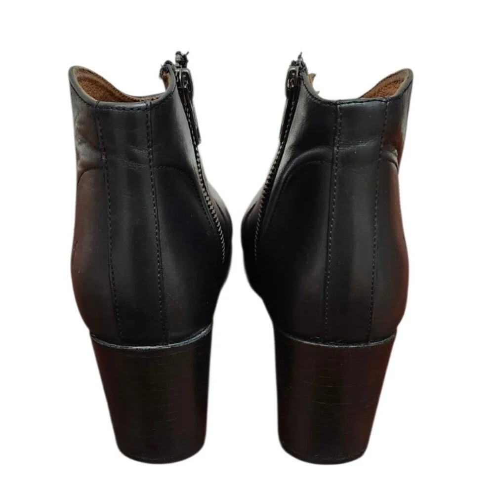 Frye - Nora Zip Short Ankle Leather Boots Black Women's Size US 8.5M